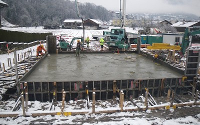 Coulage d’un radier sur l’une de nos constructions