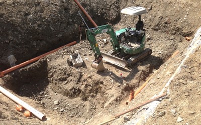 Début des travaux de terrassement d’une villa dans le Chablais Vaudois